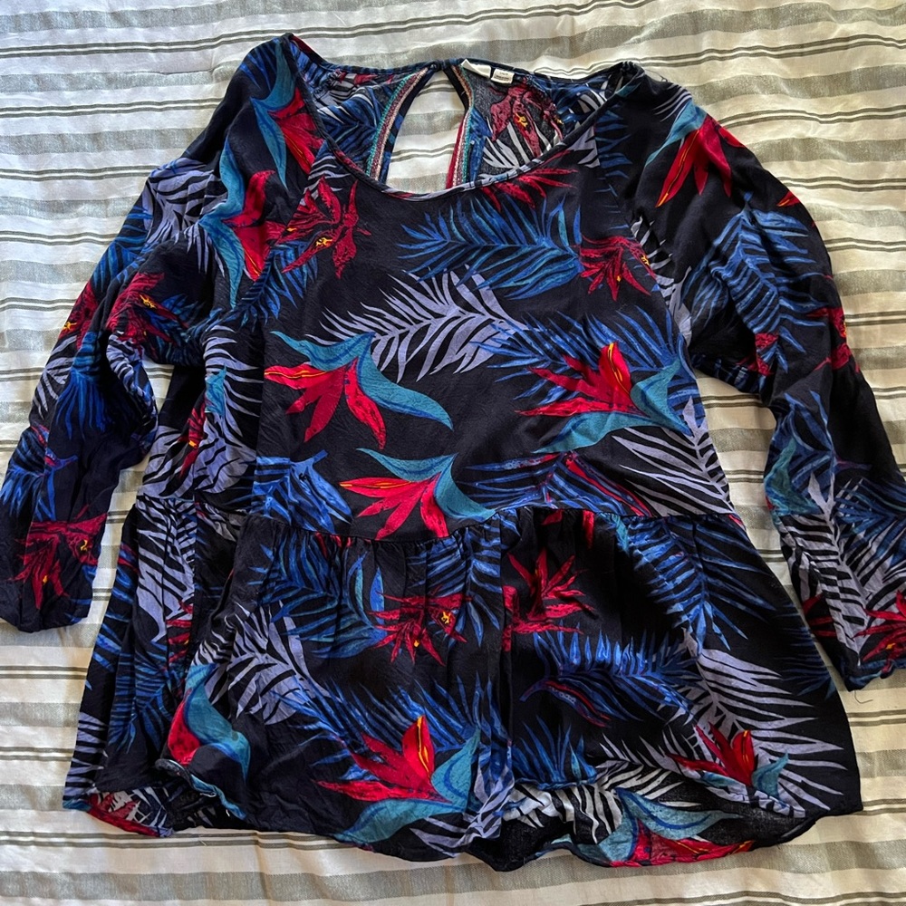 Roxy Long Sleeve Peplum Top